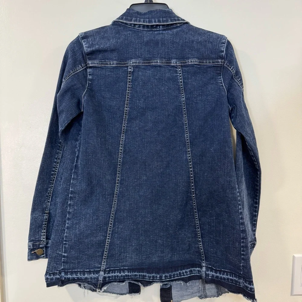 LOGO by Lori Goldstein Dark Blue Jean Jacket - Picture 4 of 11